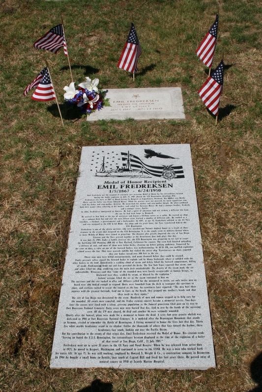 Emil Fredreksen Memorial Marker image. Click for full size.