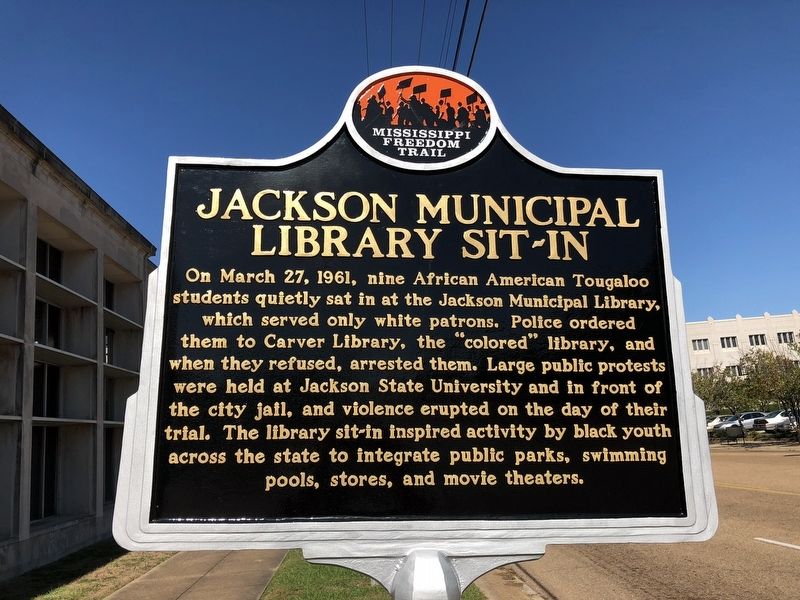 Jackson Municipal Library Sit-In Marker (front) image. Click for full size.