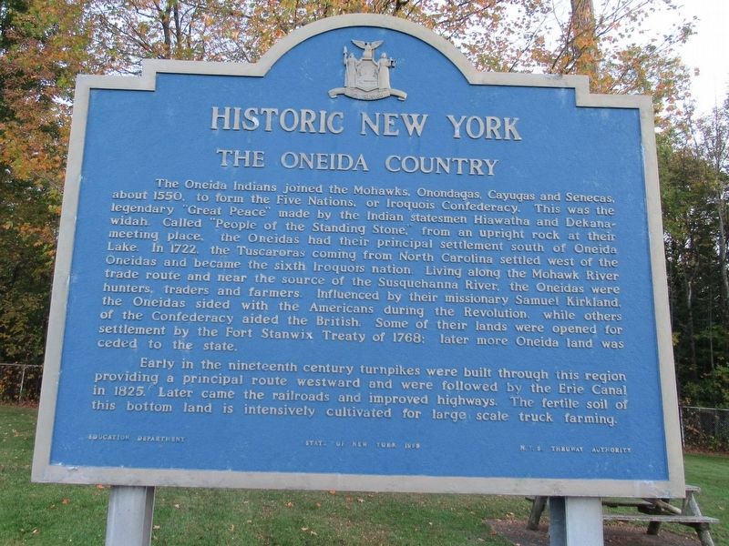 The Oneida Country Marker image. Click for full size.