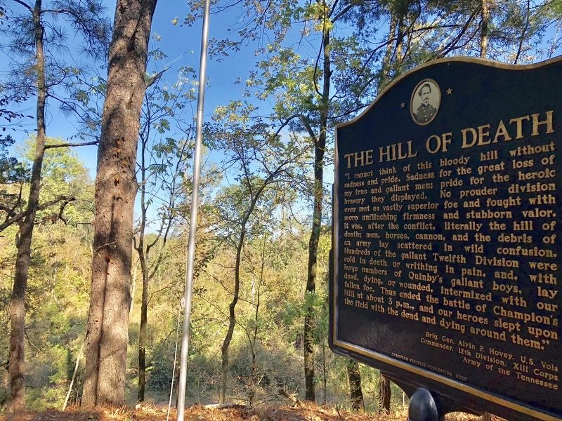 The Hill of Death Marker looking north. image. Click for full size.