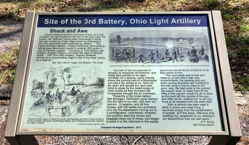Site of the 3rd Battery, Ohio Light Artillery Marker image. Click for full size.