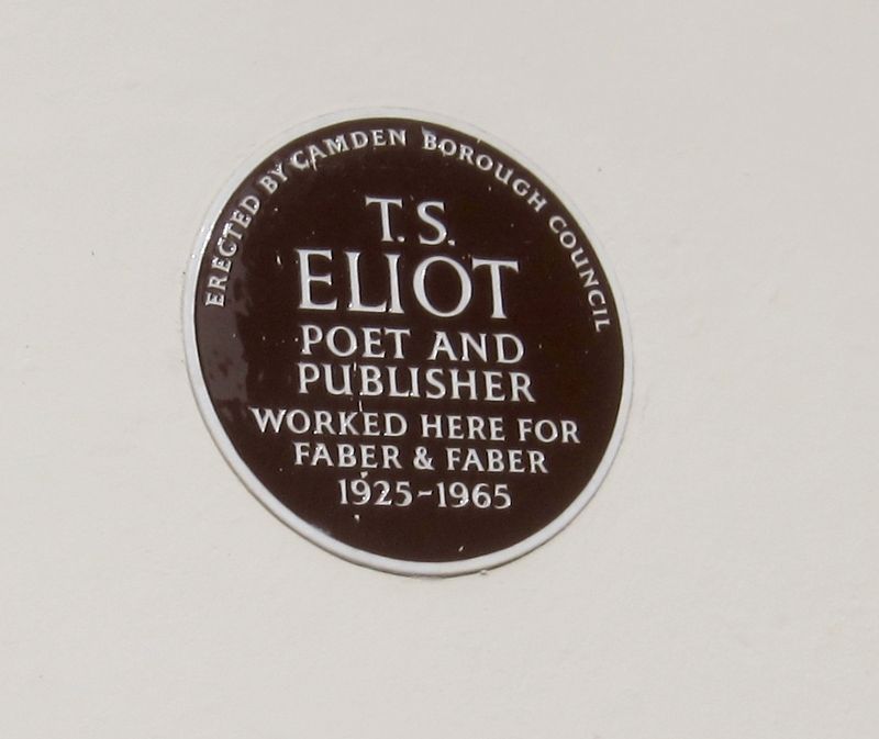 T.S. Eliot Marker. Click for full size. T.S. Eliot Marker image. Click for full size.