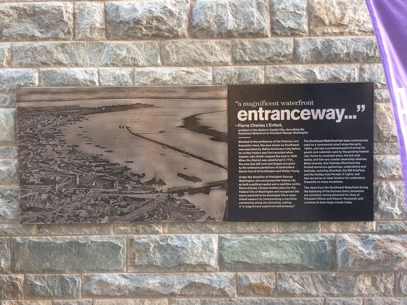 "a magnificent waterfront entranceway..." Marker. Click for full size. "a magnificent waterfront entranceway..." Marker image. Click for full size.