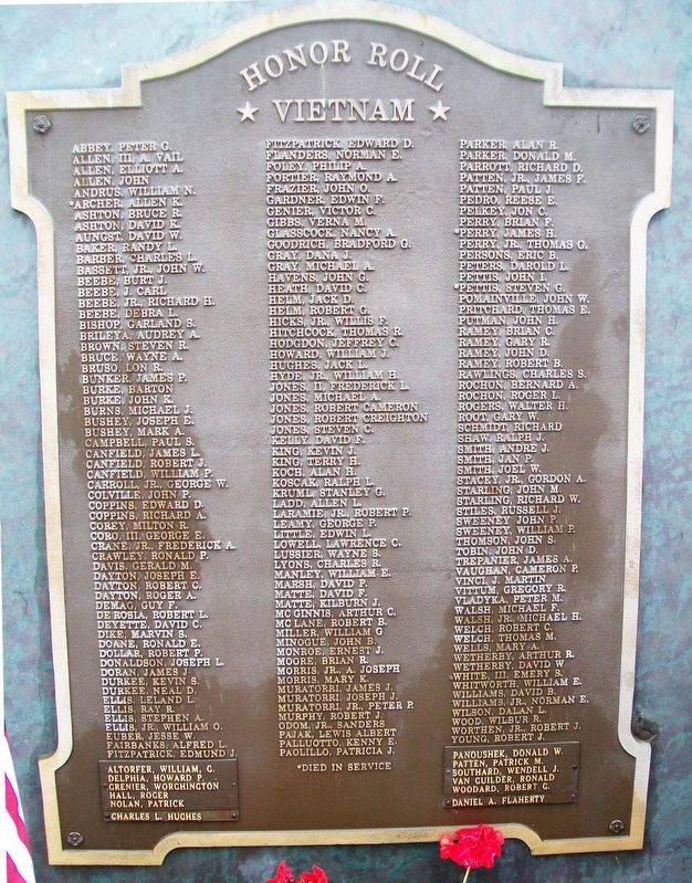 Veterans Memorial Park Vietnam Honor Roll image. Click for full size.