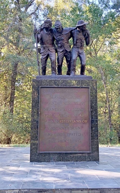 African American Monument next to marker. image. Click for full size.