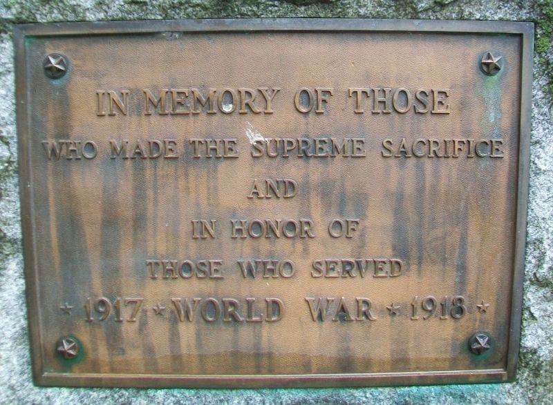 World War Memorial Marker. Click for full size. World War Memorial Marker image. Click for full size.