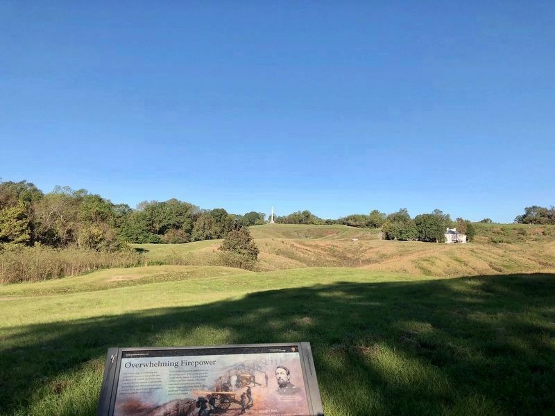 One of the few places in the park with a clear view of battlefield. image. Click for full size.