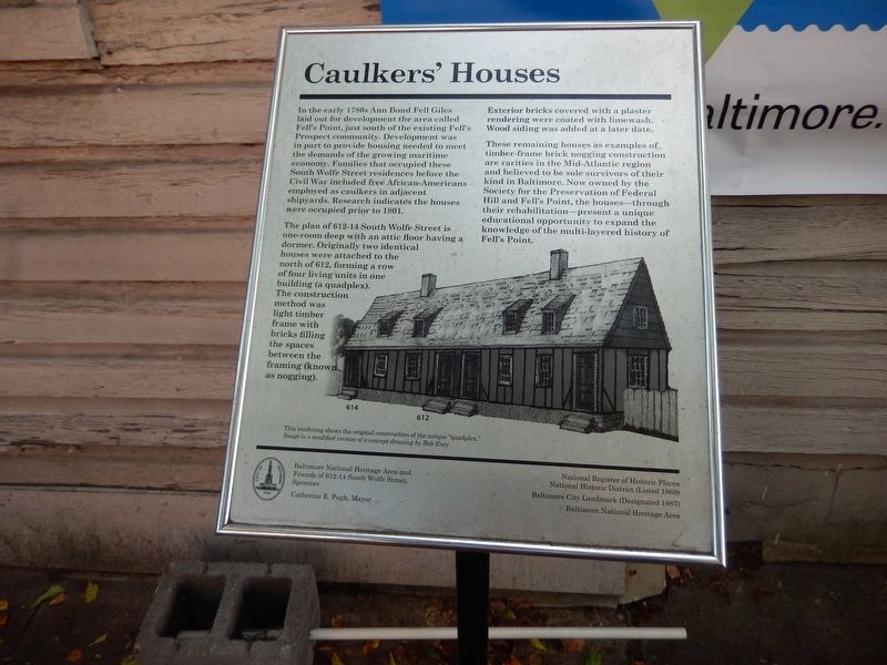 Caulkers' Houses Marker image. Click for full size.
