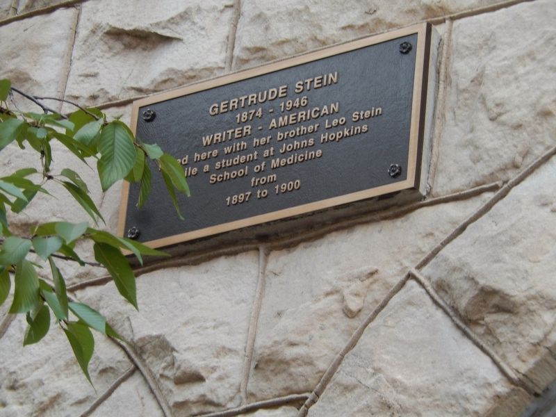 Gertrude Stein Marker. Click for full size. Gertrude Stein Marker image. Click for full size.