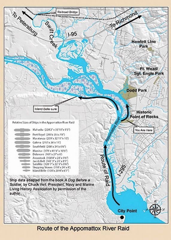 Route of the Appomattox River Raid image. Click for full size.