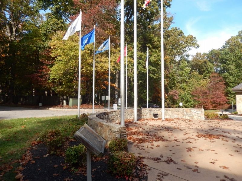 Veterans Memorial-located by the main flag poles-distant shot image. Click for full size.
