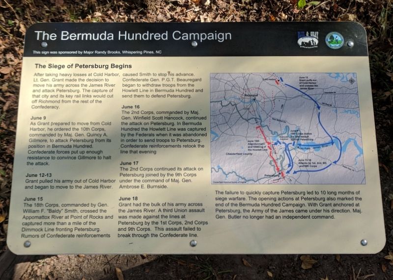 The Siege of Petersburg Begins Marker image. Click for full size.