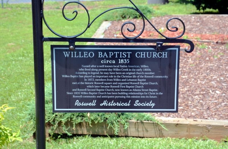 Willeo Baptist Church Marker image. Click for full size.