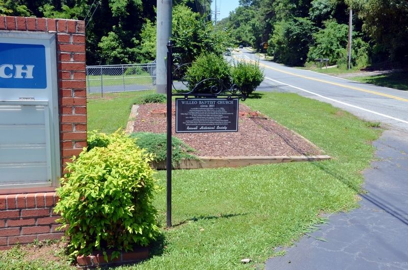 Willeo Baptist Church Marker image. Click for full size.