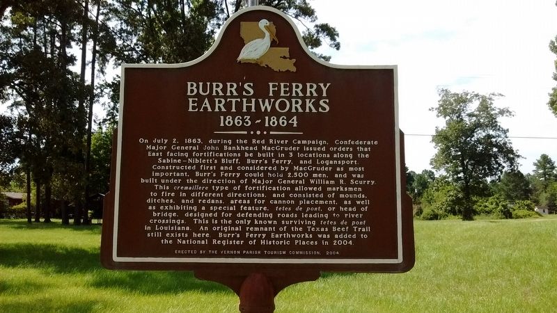 Burr's Ferry Earthworks Marker image. Click for full size.