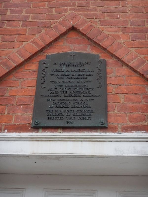 Marker above main entrance of St. Mary's image. Click for full size.