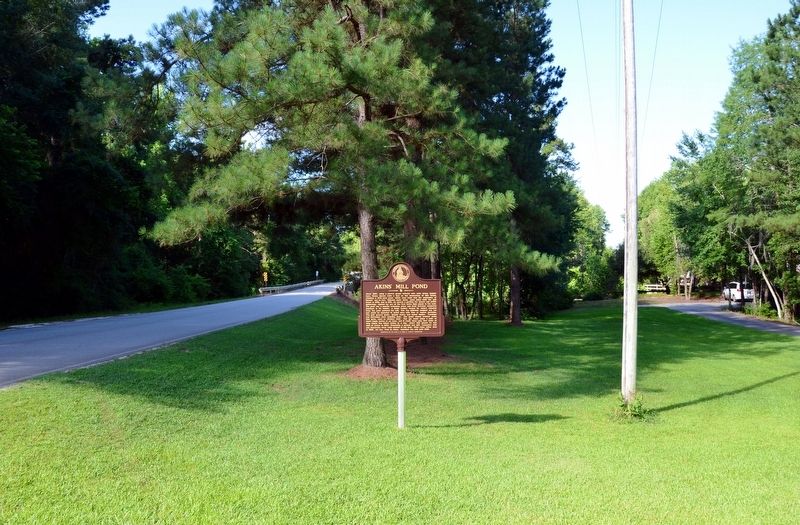 Akins’ Mill Pond Marker. Click for full size. Akins’ Mill Pond Marker image. Click for full size.