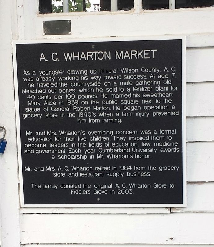 A.C. Wharton Market Marker image. Click for full size.