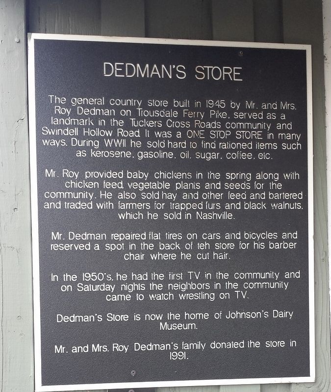 Dedman's Store Marker image. Click for full size.