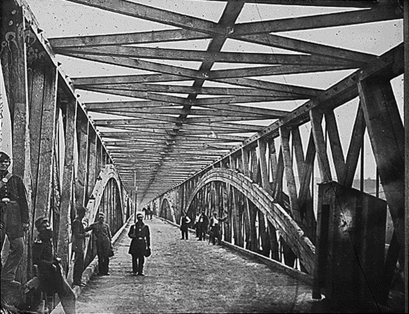 Long Bridge, Lincoln's Time.<br>Washington, DC image. Click for full size.