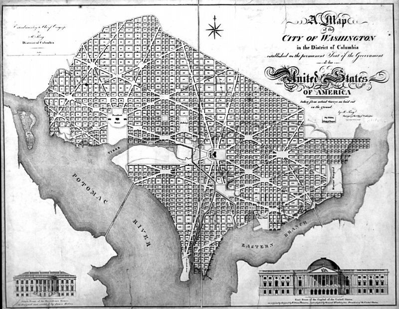 A map of the city of Washington in the District of Columbia, 1818 image. Click for full size.