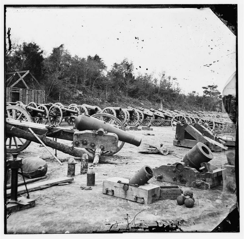 Broadway Landing, Appomattox River, Virginia. Ordnance (?) image. Click for full size.