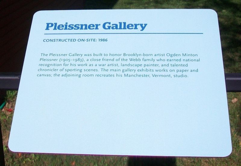 Pleissner Gallery Marker. Click for full size. Pleissner Gallery Marker image. Click for full size.