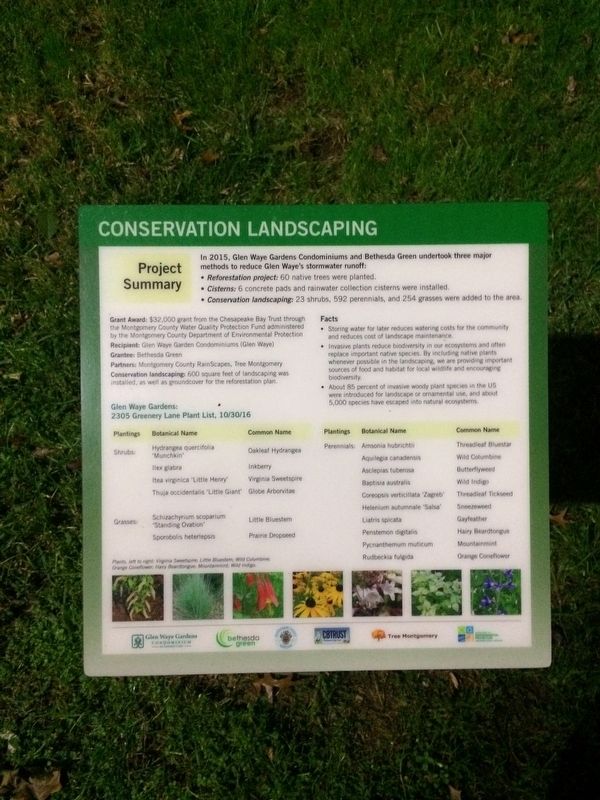 Conservation Landscaping Marker. Click for full size. Conservation Landscaping Marker image. Click for full size.