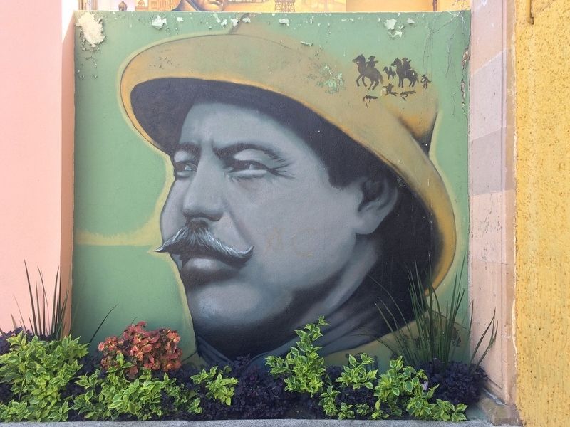 A mural of Francisco Villa near the marker. Click for full size. A mural of Francisco Villa near the marker image. Click for full size.