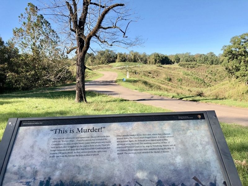View towards ditches mentioned on marker.. Click for full size. View towards ditches mentioned on marker. image. Click for full size.