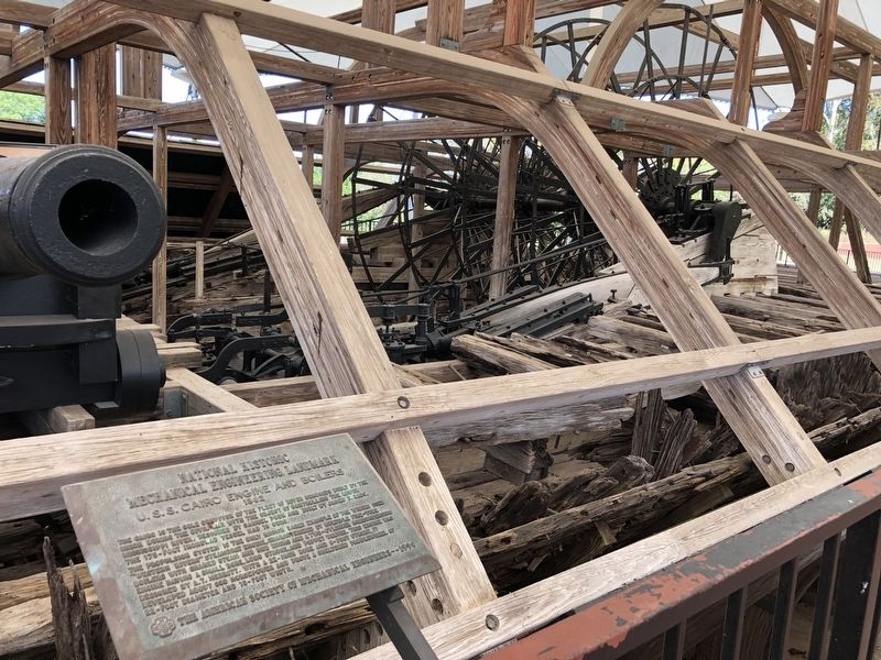 Marker and 22-foot enclosed paddlewheel.. Click for full size. Marker and 22-foot enclosed paddlewheel. image. Click for full size.