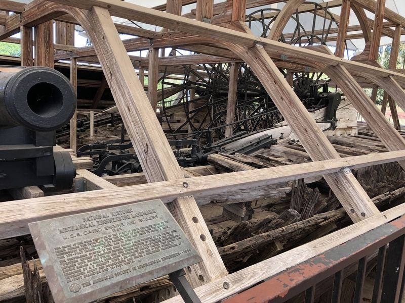 Marker and 22-foot enclosed paddlewheel. image. Click for full size.