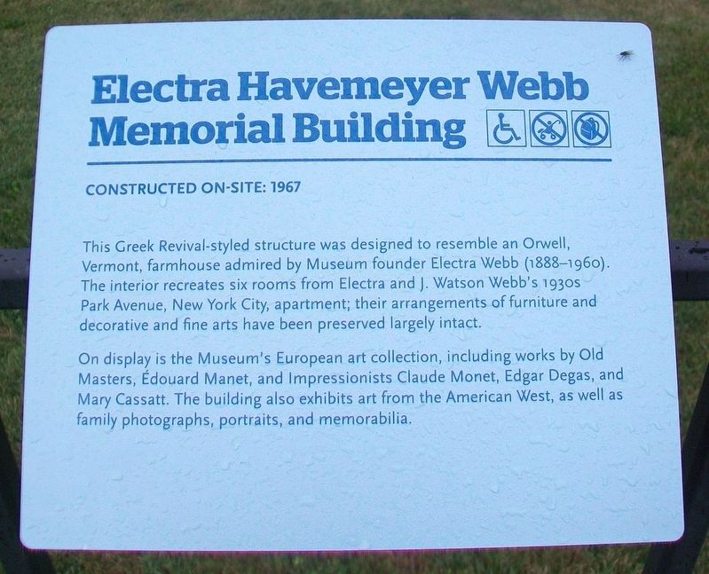 Electra Havemeyer Webb Memorial Building Marker image. Click for full size.