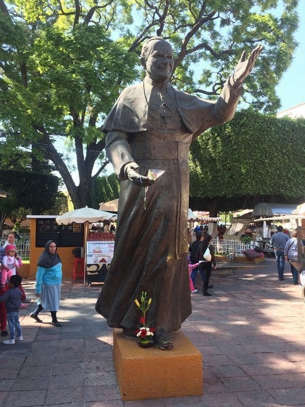 A nearby statue of Pope John Paul II. Click for full size. A nearby statue of Pope John Paul II image. Click for full size.