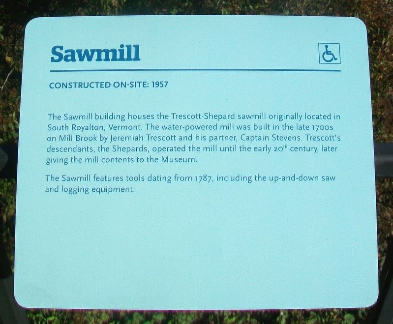Sawmill Marker. Click for full size. Sawmill Marker image. Click for full size.