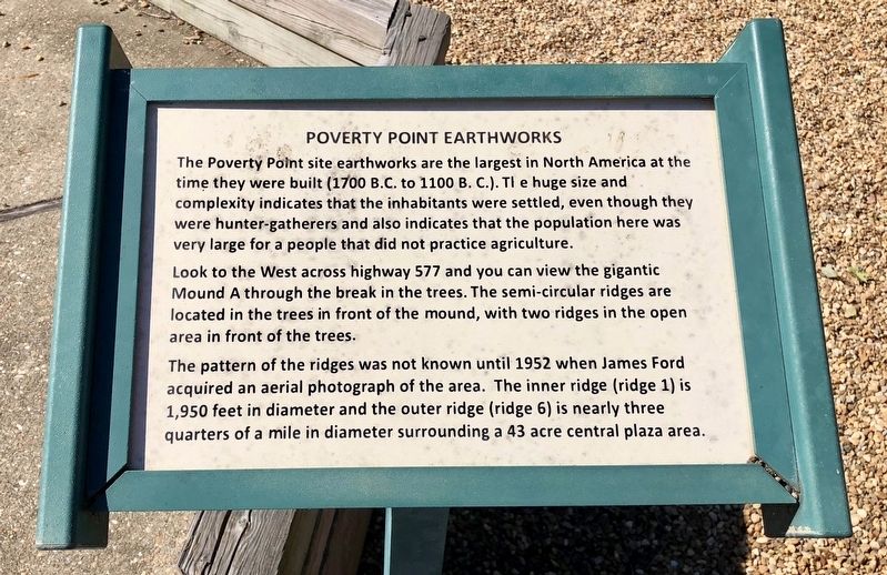 Poverty Point Earthworks Marker image. Click for full size.