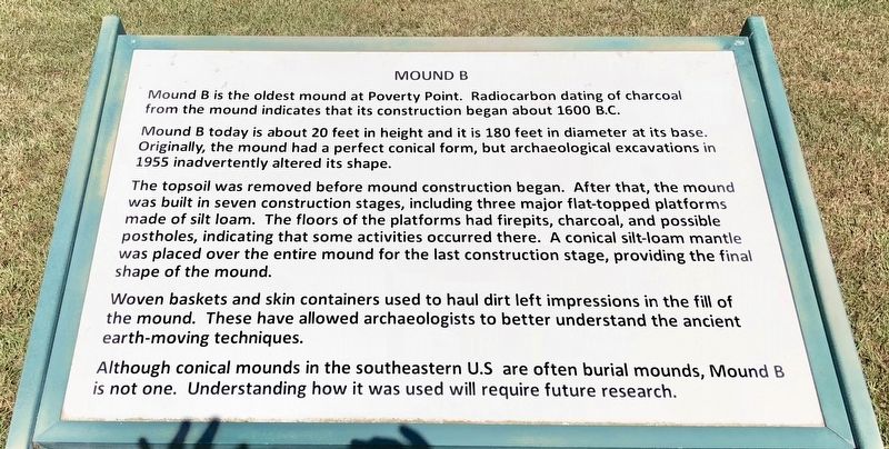 Mound B Marker. Click for full size. Mound B Marker image. Click for full size.