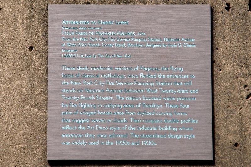 Four pairs of Pegasus Figures, 1934 Marker. Click for full size. Four pairs of Pegasus Figures, 1934 Marker image. Click for full size.