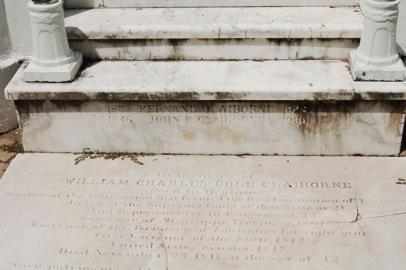 William Charles Cole Claiborne Marker. Click for full size. William Charles Cole Claiborne Marker image. Click for full size.