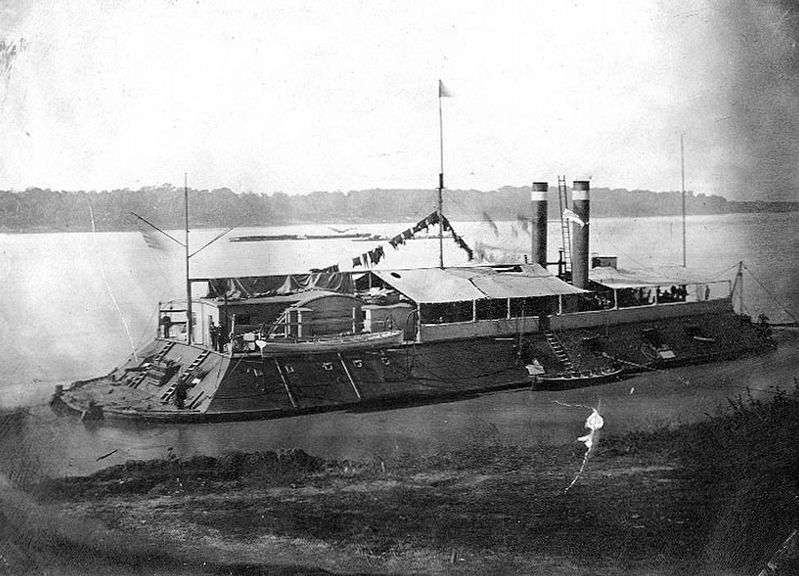 USS Cincinnati, circa 1862-63 photographed on the Western Rivers. image. Click for full size.