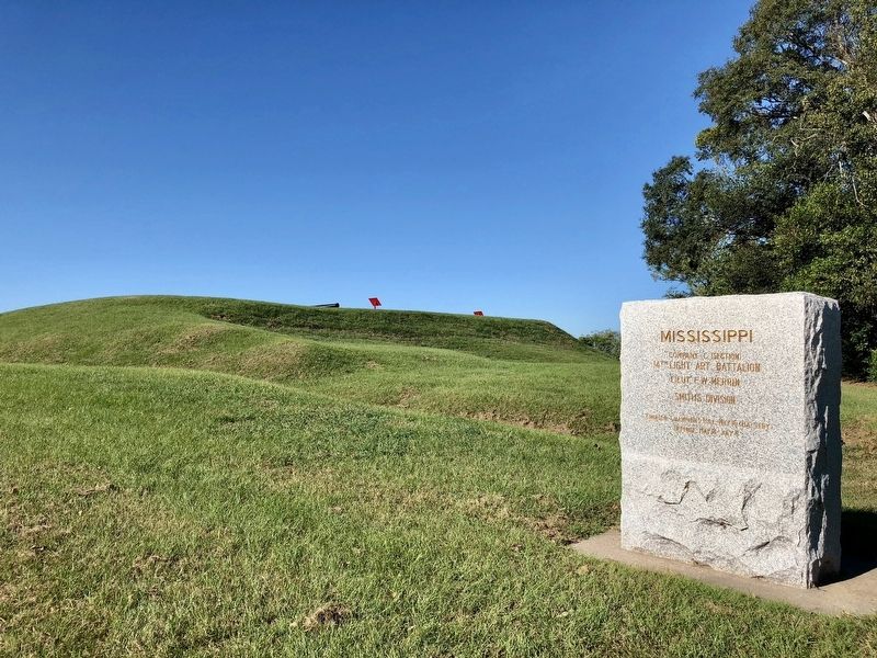 View from marker towards Fort Hill batteries. image. Click for full size.