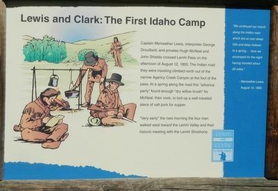 Lewis and Clark: The First Idaho Camp Marker. Click for full size. Lewis and Clark: The First Idaho Camp Marker image. Click for full size.