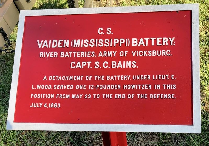 <small>C.S.</small> Vaiden (Mississippi) Battery; Marker. Click for full size. <small>C.S.</small> Vaiden (Mississippi) Battery; Marker image. Click for full size.