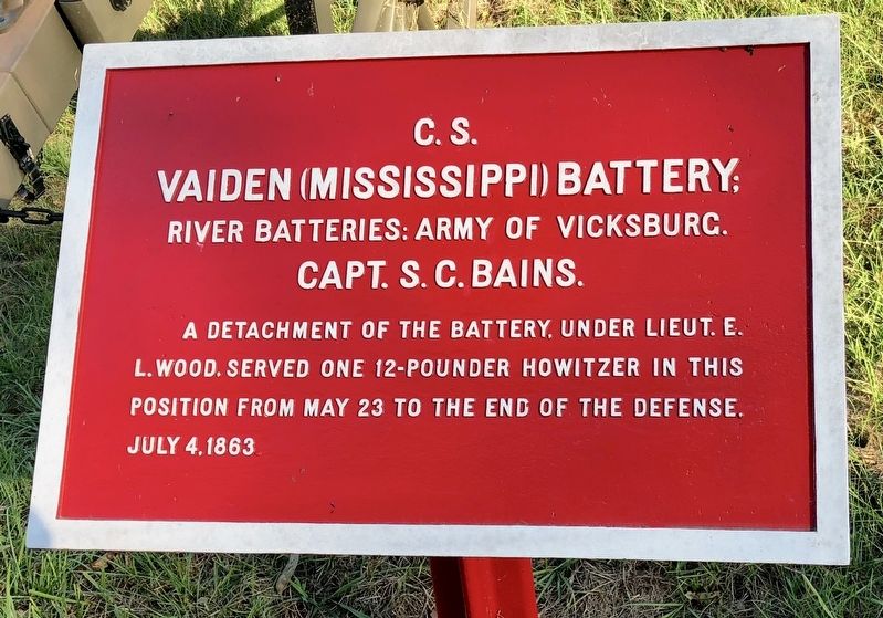 <small>C.S.</small> Vaiden (Mississippi) Battery; Marker image. Click for full size.