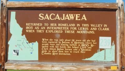 Sacajawea Marker. Click for full size. Sacajawea Marker image. Click for full size.