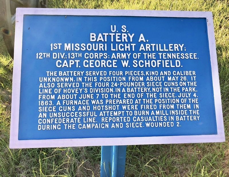 <small>U.S.</small> Battery A, Marker. Click for full size. <small>U.S.</small> Battery A, Marker image. Click for full size.