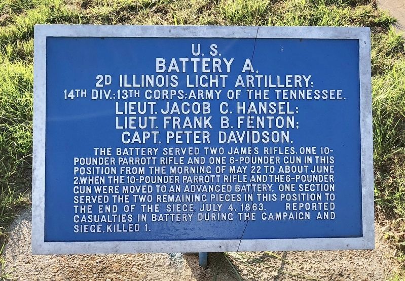 <small>U.S. </small> Battery A, Marker image. Click for full size.