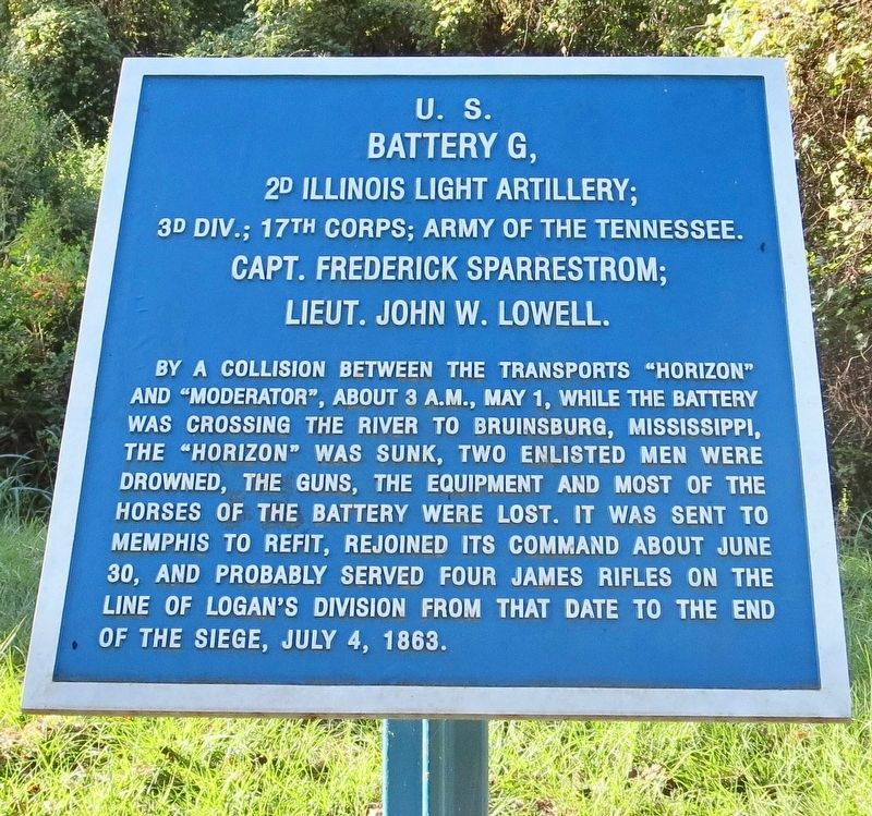 <small>U.S.</small> Battery G, Marker image. Click for full size.