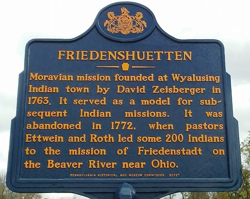 Friedenshuetten Marker. Click for full size. Friedenshuetten Marker image. Click for full size.