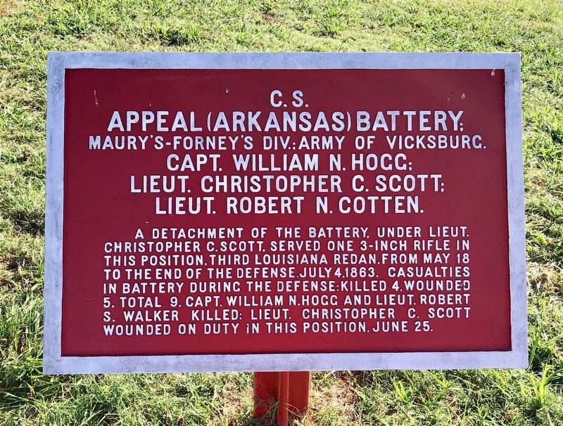 <small>C.S.</small> Appeal (Arkansas) Battery; Marker. Click for full size. <small>C.S.</small> Appeal (Arkansas) Battery; Marker image. Click for full size.